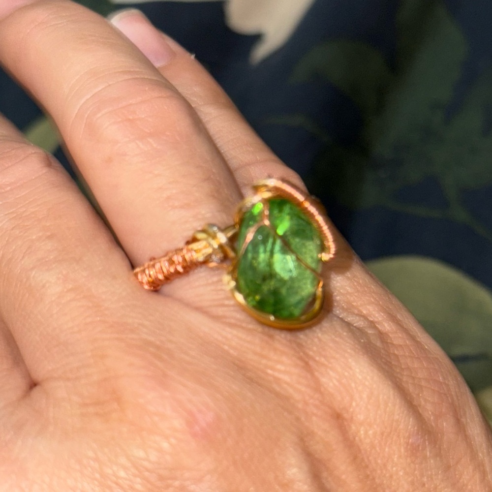 Wire Wrapped Crystal Ring - Picture 4 of 7